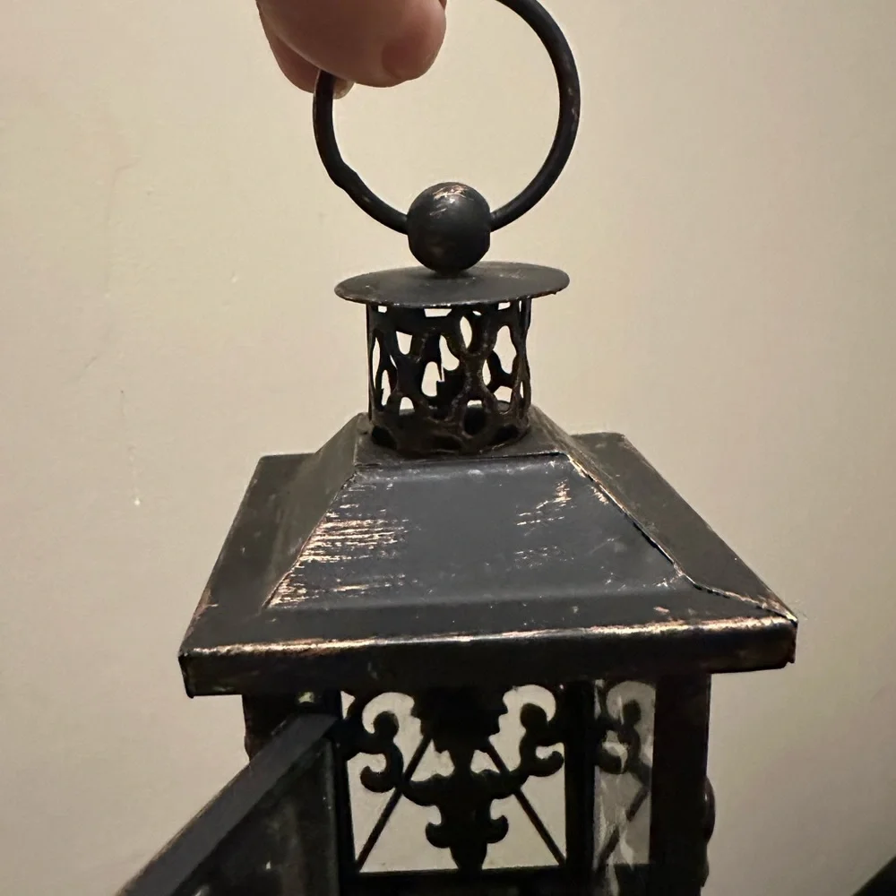 Vintage Small Candle Metal Lantern Candle Holder